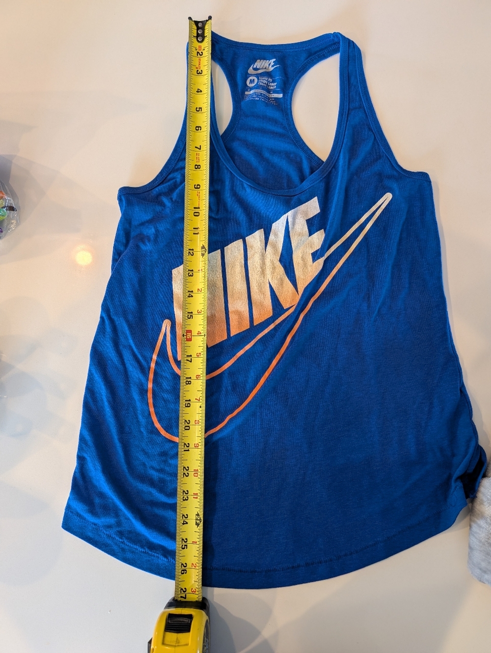 Nike Blue Racerback Tank with Gradient Logo - Picture 5 of 8